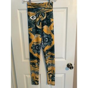Zubaz Green‎ Bay Packers Women's Marble Swirl Leggings Size S